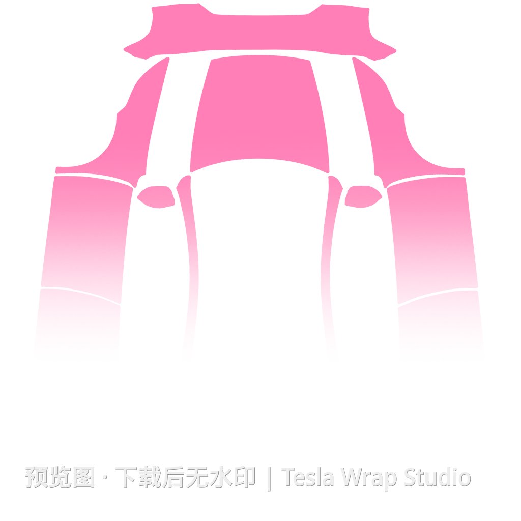 粉色渐变主题外观 - Model Y (2025+) Premium 特斯拉喷漆车间模板