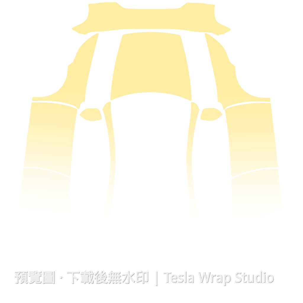 黃色漸層主題外觀 - Model Y (2025+) Premium Tesla 烤漆中心範本