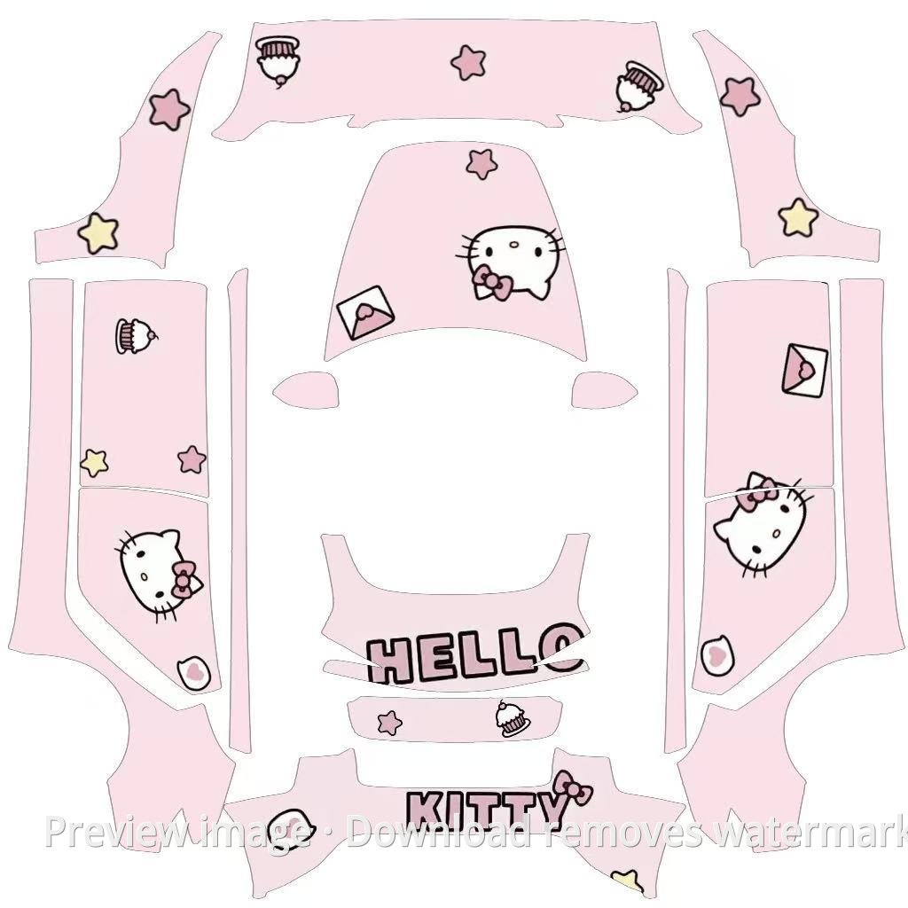 Uusi Model 3 — vaaleanpunainen Hello Kitty -teema