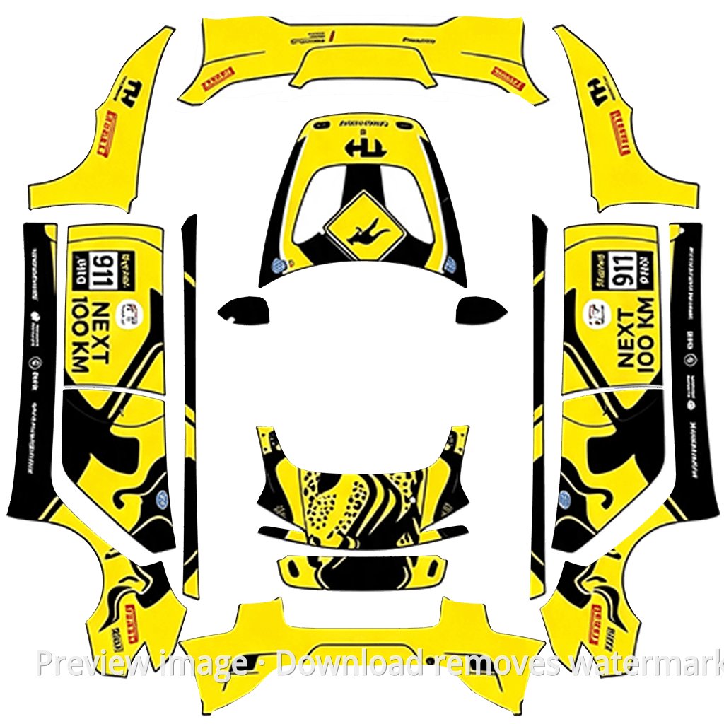 New Model 3 Yellow Kangaroo Livery Theme - Model 3 (2024+) Standard & Premium Tesla Paint Shop template