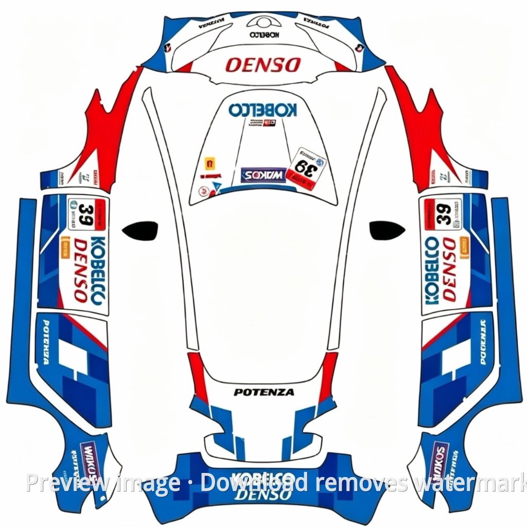 Model 3 — tema Super GT GT500 GR Supra n.º 39 — modelo da Oficina de pintura da Tesla para o Model 3