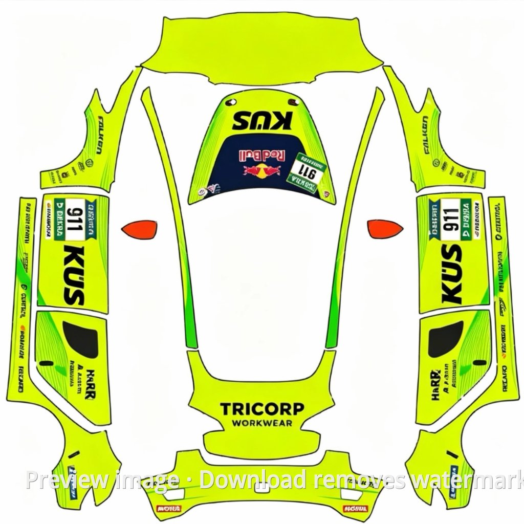 Model 3 — Manthey Racing Grello -väritysteema – Model 3 Tesla Paint Shop -malli