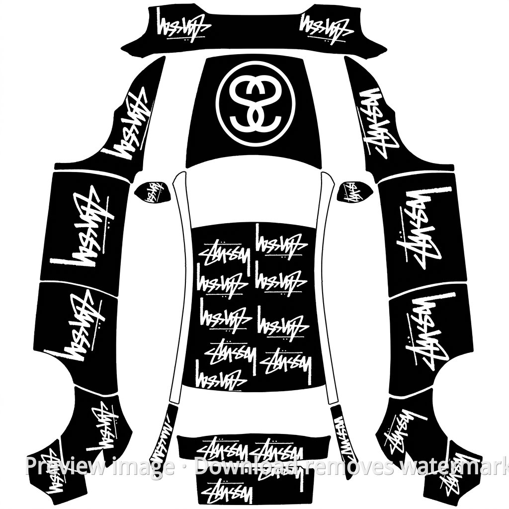 Stussy 潮流主题 Model Y (2025+) Standard 外观模板