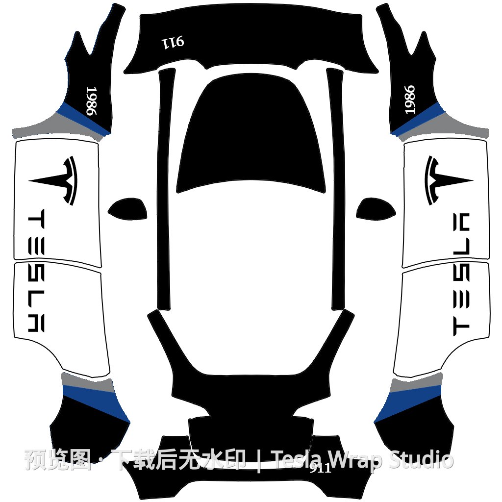 仿美警Tesla - Model Y 特斯拉喷漆车间模板
