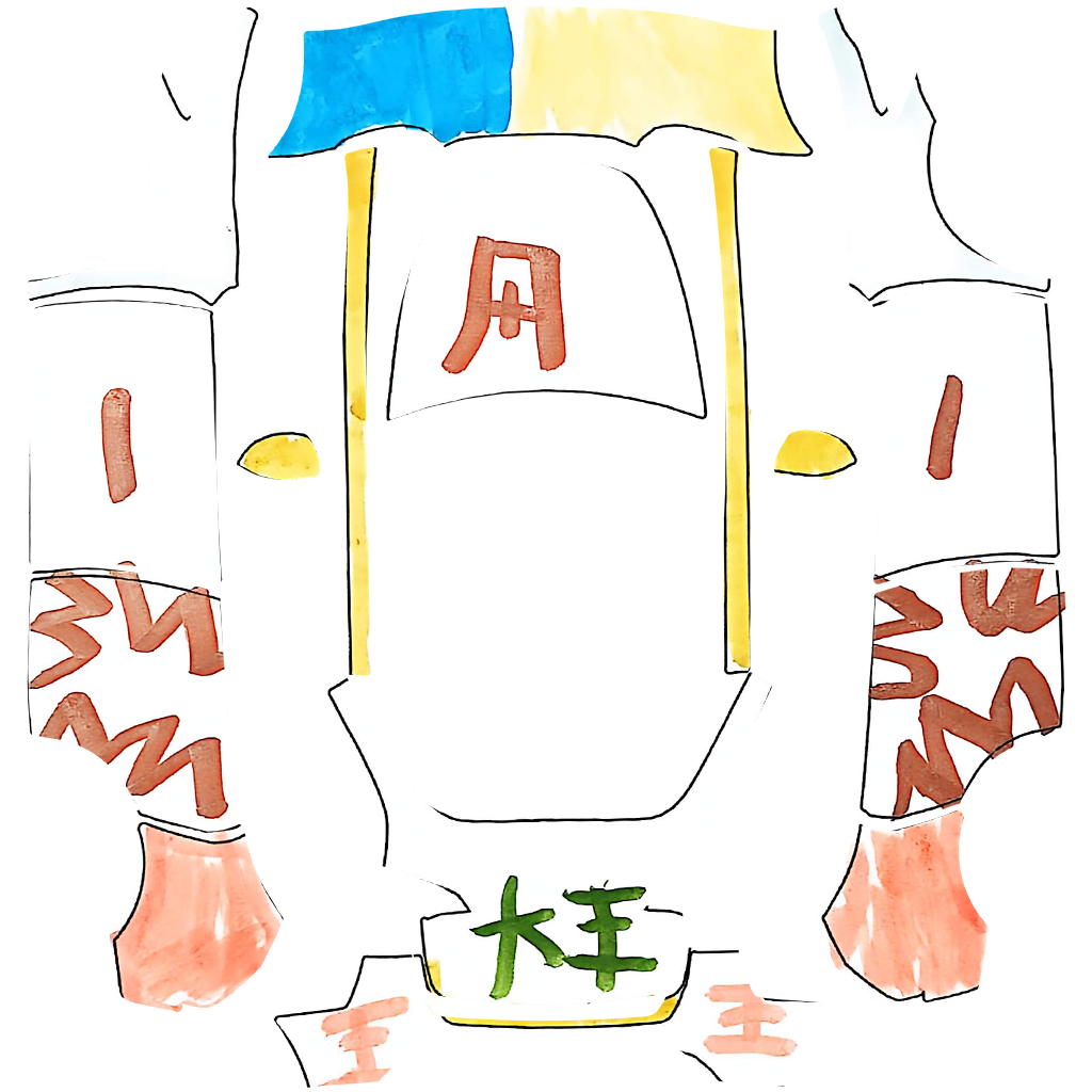 儿子手绘 - Model Y 特斯拉喷漆车间模板